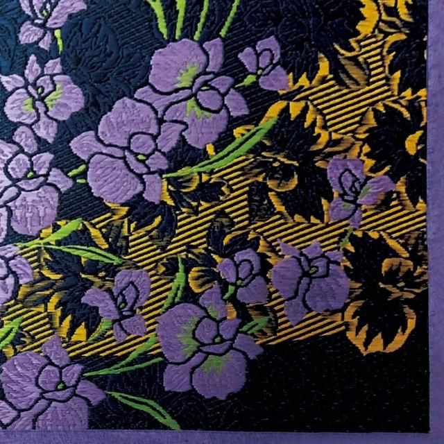 【い草-畳】イケヒコ い草ラグ 胡蝶蘭 紫 (M : 200×200cm, L : 200×250cm)