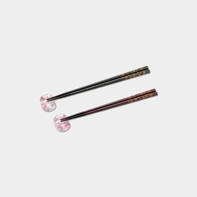 【箸/箸置きセット】sakura 小判 | 津軽びいどろ | 北洋硝子 (アデリア)
