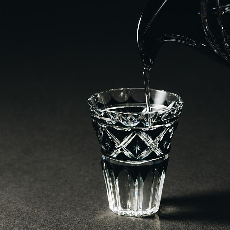 【グラス】黒切子酒杯「奏」-かなで- | 薩摩切子 | satuma