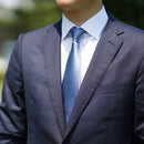 【ネクタイ】ライトインディゴ 雅 33匁シルクサテン | 郡内織物 | 富士桜工房