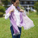 【ストール】KASANE 紅藤色 (ピンク×パープル) | 郡内織物 | 富士桜工房