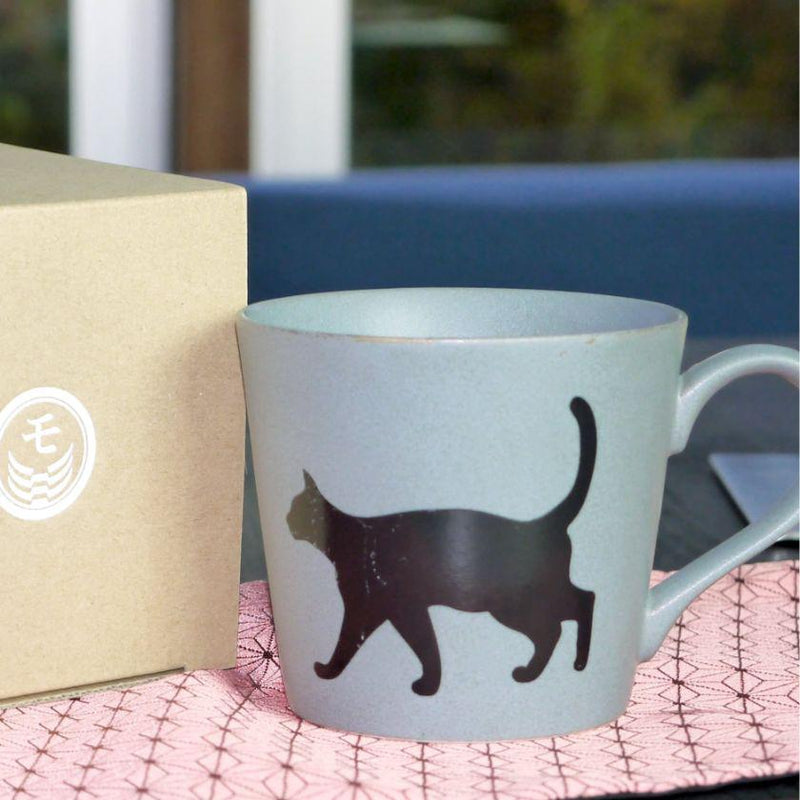 【マグカップ】温感 捜す猫 マットライトグレー | 美濃焼 | 丸モ高木陶器