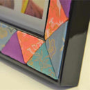 【フォトフレーム】木目込み (ピンク＆ブルー) | 江戸木目込み | 柿沼人形