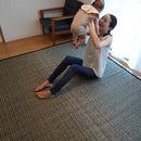 【い草-畳】イケヒコ い草ラグ カロン 黒 (M : 190×250cm, L : 190×300cm)