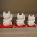 【招き猫】風水 (白) 無垢 リラックス | 江戸木目込み | 柿沼人形