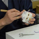 【招き猫】市松柄 S | 江戸木目込み | 柿沼人形