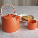 【美濃焼】晋山窯ヤマツ ティーポット＆ミニカップ 3点セット Voyage オランジュルーシー