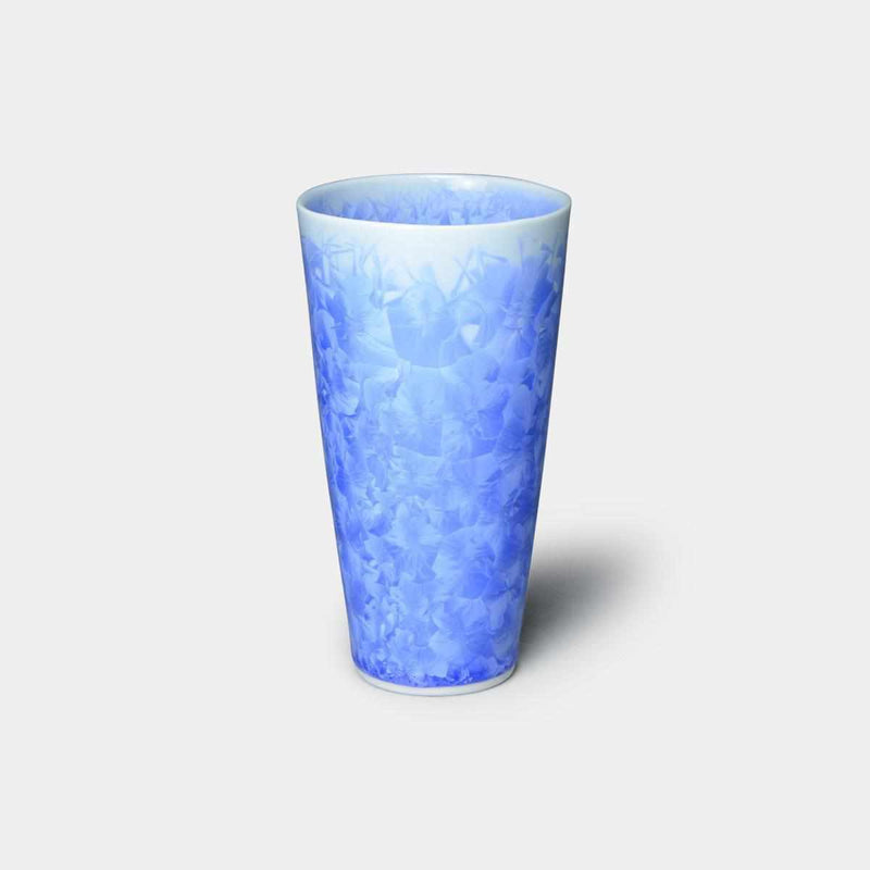 【ビールタンブラー】花結晶 (青) | 京焼-清水焼 | 陶葊