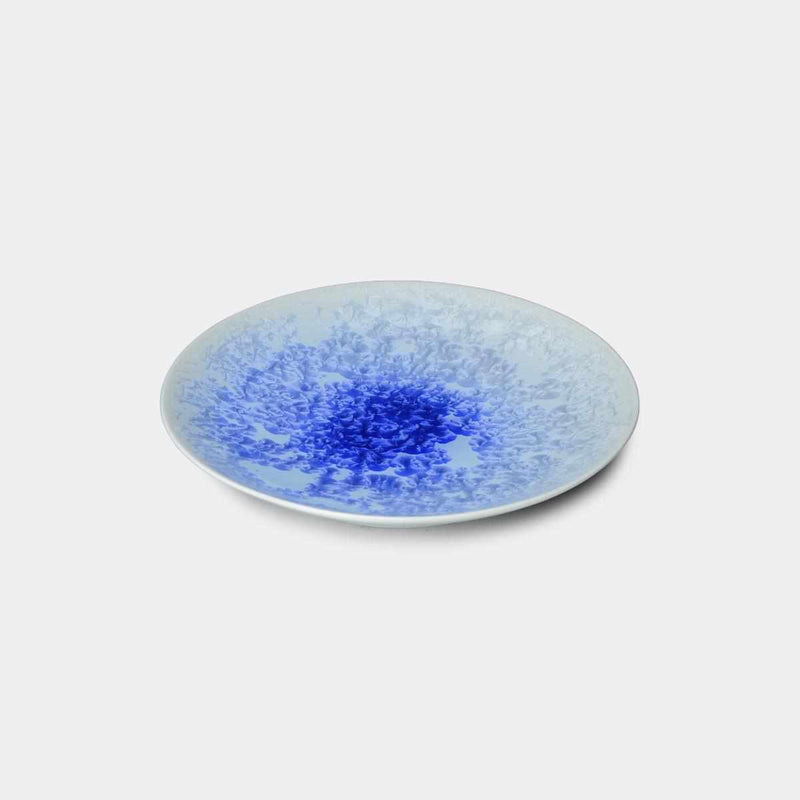 【尺皿】花結晶 (白地青) | 京焼-清水焼 | 陶葊
