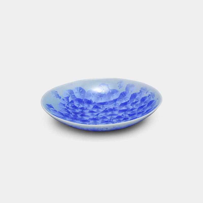 【楕円鉢】花結晶 (青) | 京焼-清水焼 | 陶葊