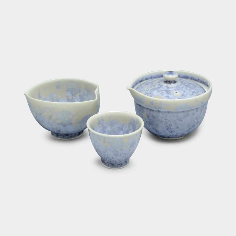 【茶器7点セット】花結晶 (銀藤) 小茶器 | 京焼-清水焼 | 陶葊