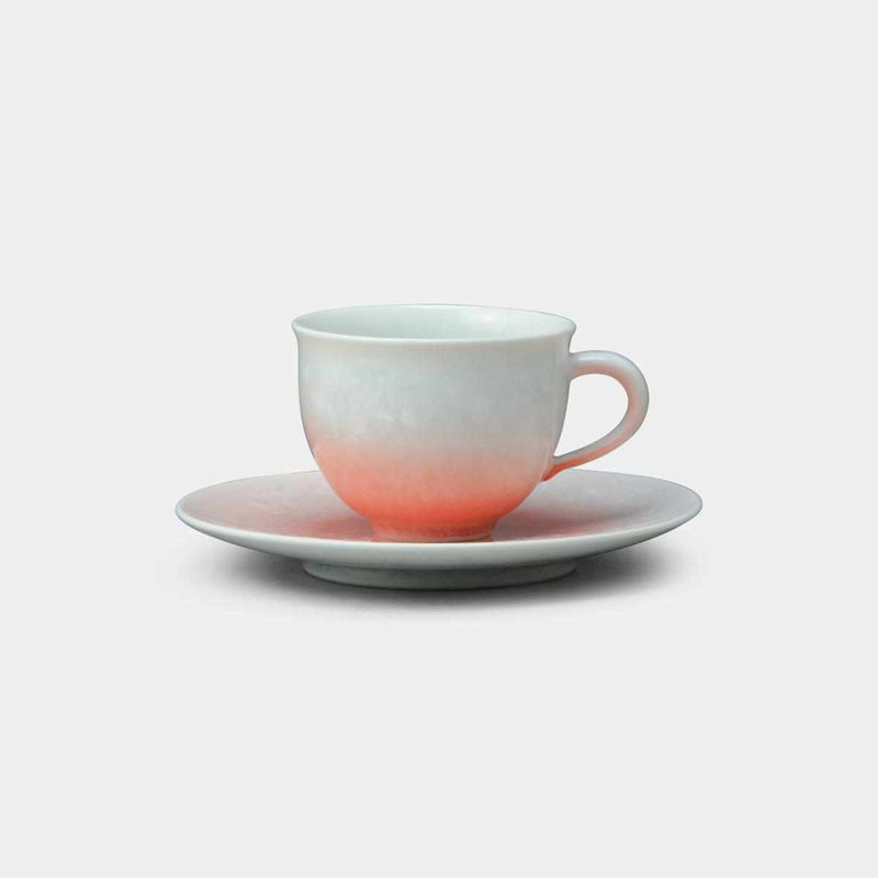 【コーヒーカップ】花結晶 (白地赤) | 京焼-清水焼 | 陶葊