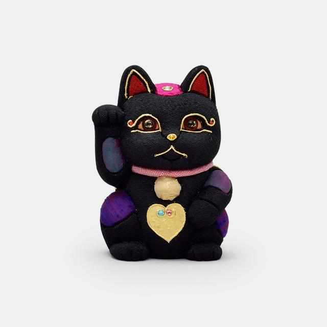 【江戸木目込み】柿沼人形 招き猫 金彩