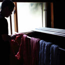 【ストール】やすらぎえりまき (レッド×サンドベージュ×ワイン×ブラウン) | 郡内織物 | 富士桜工房