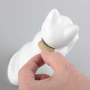 【招き猫】へそくりの招き猫 壱号 白 (中) | 肥前吉田焼 | Kata Koto