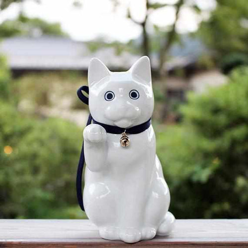 招き猫｜へそくりの招き猫 壱号 白 (中) | 肥前吉田焼 | Kata Koto ｜BECOS