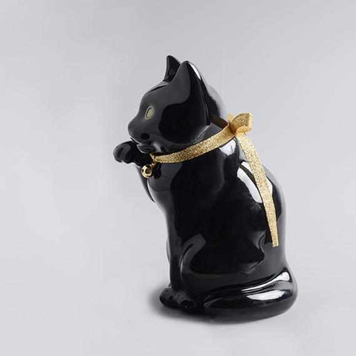 招き猫｜へそくりの招き猫 壱号 黒 (中) | 肥前吉田焼 | Kata Koto ｜BECOS