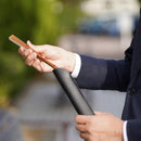 【扇子袋】牛皮 黒 7.5寸 | 京扇子 | 米原康人・専用