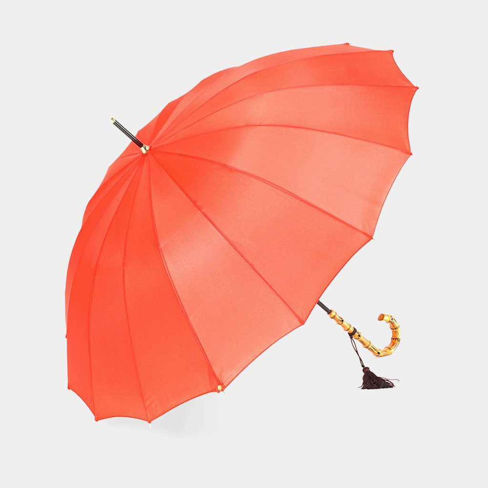 【雨傘】婦人 トラッド 16 カーボン (コーラルピンク) | 東京洋傘 | 宮内庁御用達