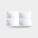 【美濃焼】マルモ加藤陶器 白磁 コケワ 4つ仕切り皿