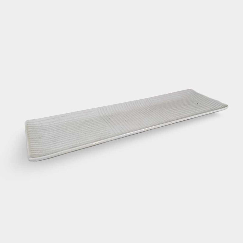 【美濃焼】マルモ加藤陶器 櫛目サンマ皿 白