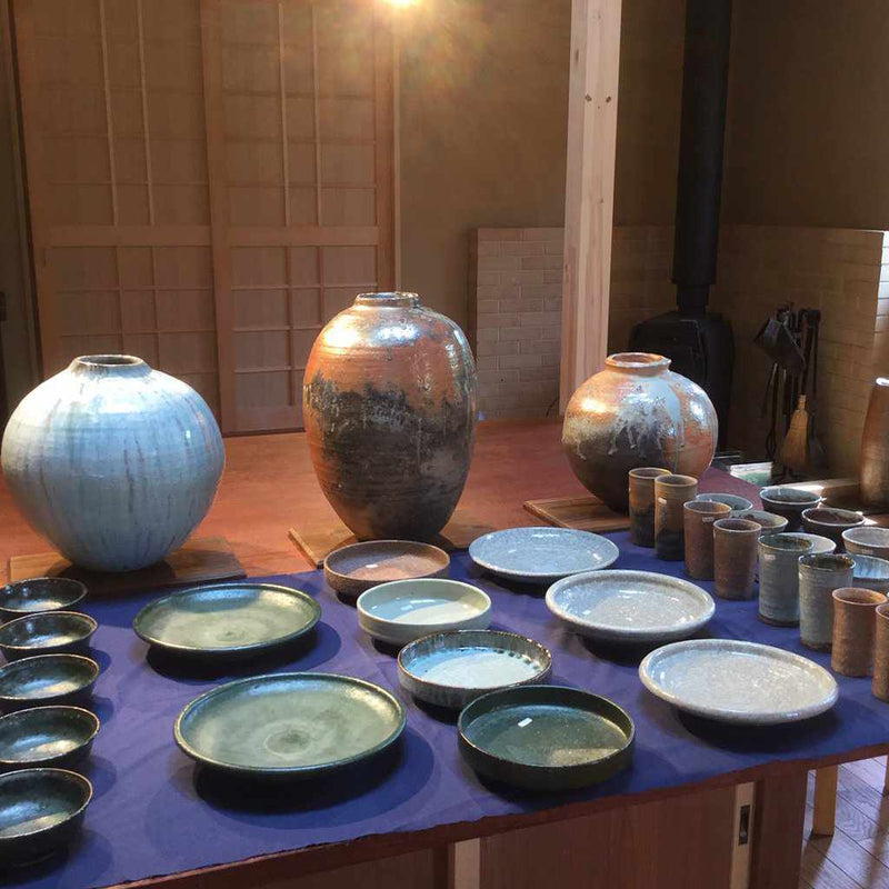 【伊賀焼】ましの窯 よもぎ釉 七寸輪花鉢