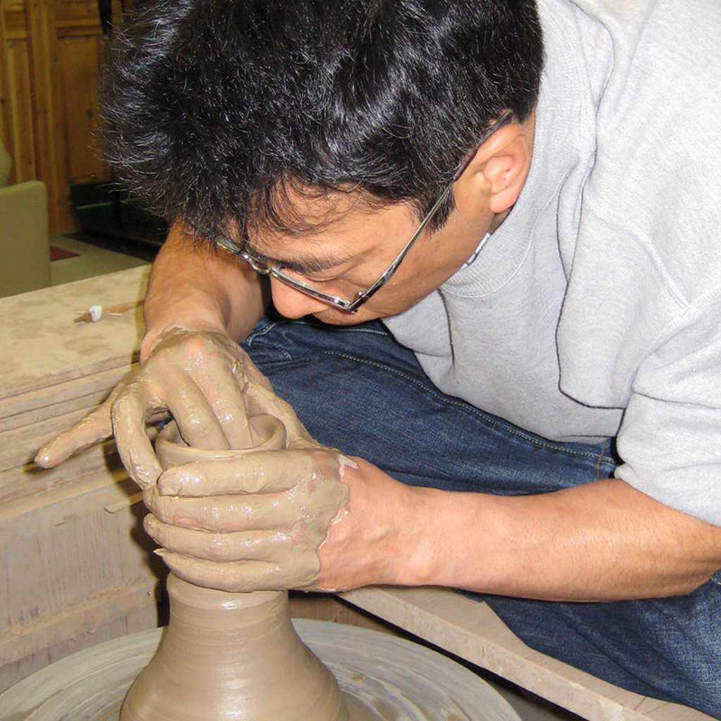 【伊賀焼】ましの窯 よもぎ釉 七寸輪花鉢