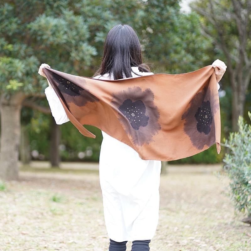 【絞り染め】三毳山麓工房 ストール 梨地紋 ブロン