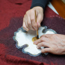 【絞り染め】三毳山麓工房 ストール ナスカ地紋 レッド