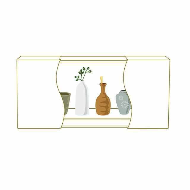 【加茂桐箪笥】想ひ凾 (野本桐凾製作所) 桐の飾り棚 (焼桐 グレー)