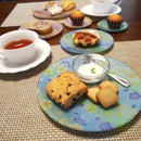 【お皿】 ORI-ZARA (桜) ブルー 5点セット｜西陣織