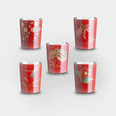 【カップ5点セット】輪島仕上げ 上燗コップ 三杯一合 朱 (桜・椿・金魚・トンボ・龍) | 大阪浪華錫器