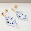 【江戸切子】tokoba ピラミッド･ピアスmini ルリ菊つなぎ（K18）