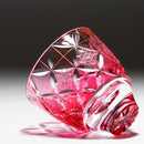 【ぐい呑】菊七宝 -kiku shippo- (金赤)｜切子