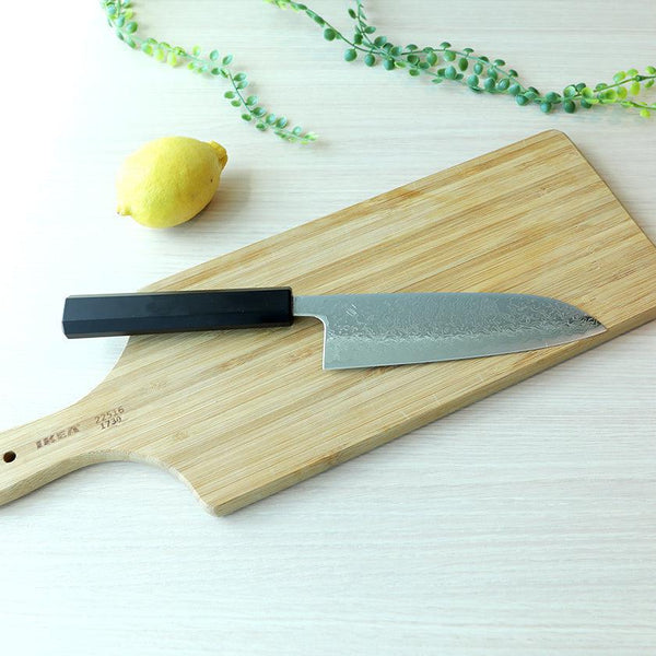 【三徳包丁】V10ダマスカス31層 藍染 黒 樫八角柄 170 | BECOSオリジナル