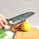 【三徳包丁】V10ダマスカス31層 藍染 青 樫八角柄 170 | BECOSオリジナル