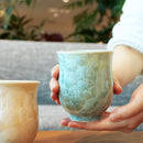 【湯呑み2点セット】花結晶 (緑 茶) | 京焼-清水焼 | 陶葊