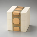 【重箱】古代箔 三段重 (白) | 金沢箔 | 箔一