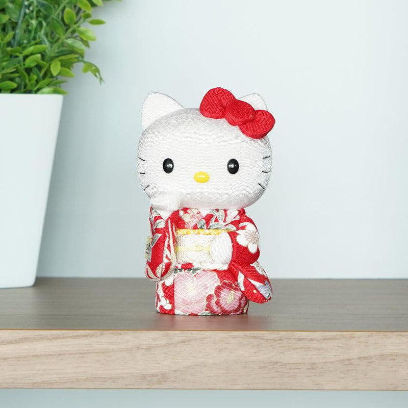 【招き猫】招きハローキティ (赤) | 江戸木目込み | 柿沼人形
