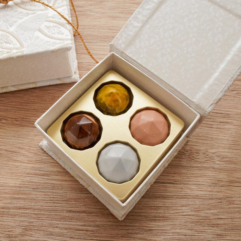 【チョコレート4つ入】ジュエリーボックス＜七宝チョコ (warm tone)＞内箱なし | 西陣織 | RE:NISTA