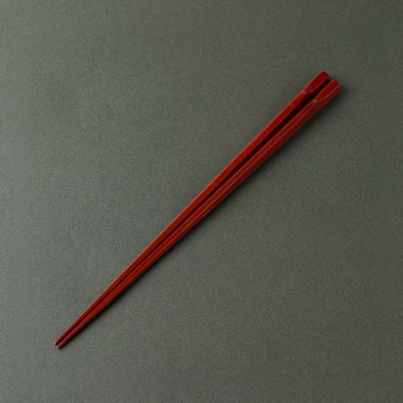 【箸】六角竹乃箸 朱 | 若狭塗 | 箸蔵まつかん