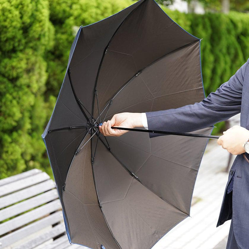 【雨傘】紳士 ピンドット 折りたたみ (ネイビー) | 東京洋傘 | 宮内庁御用達 前原光榮傘商店