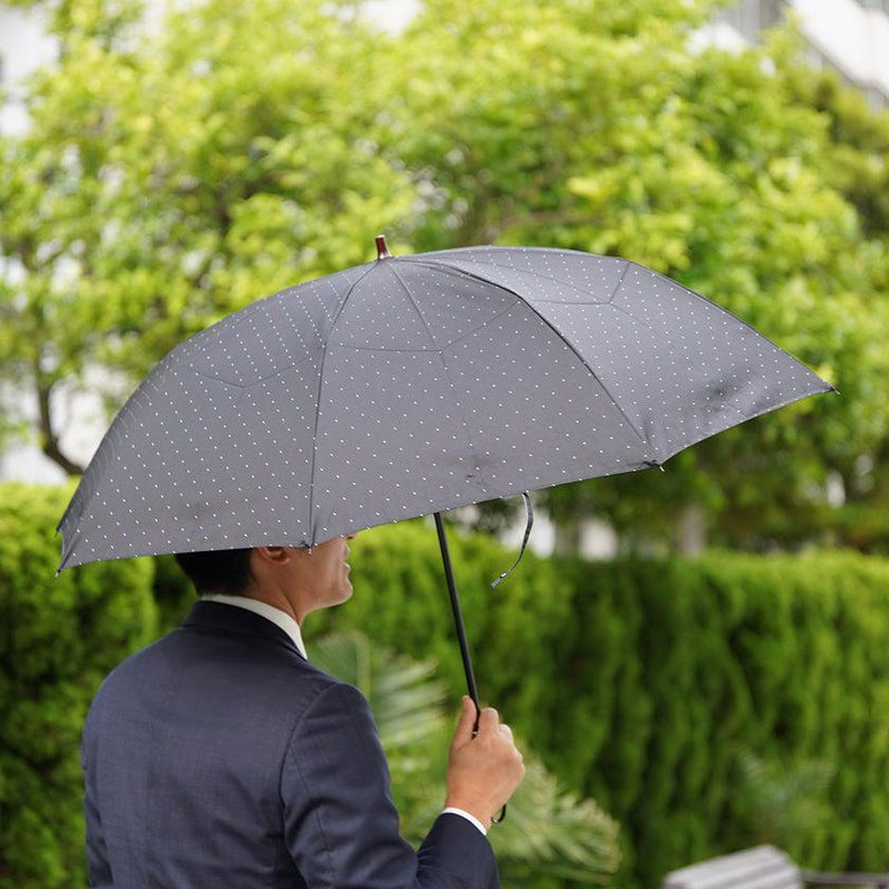 【雨傘】紳士 ピンドット 折りたたみ (ブラック) | 東京洋傘 | 宮内庁御用達 前原光榮傘商店