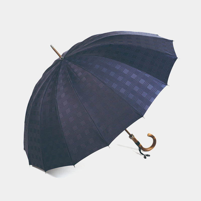 【雨傘】紳士 チェス ロング カーボン (ネイビー) | 東京洋傘 | 宮内庁御用達 前原光榮傘商店