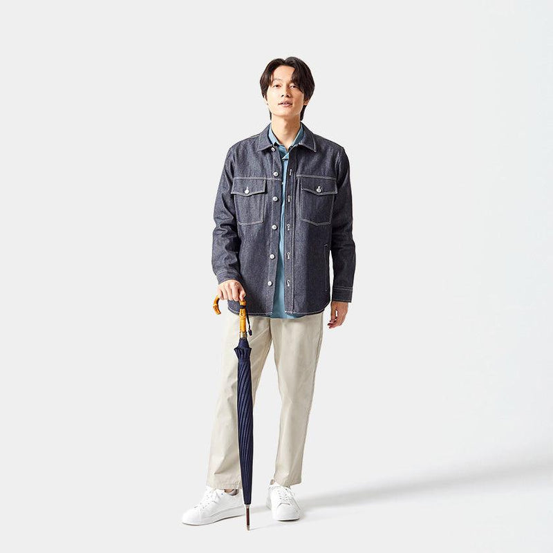 【雨傘】紳士 チェス ロング カーボン (ネイビー) | 東京洋傘 | 宮内庁御用達 前原光榮傘商店