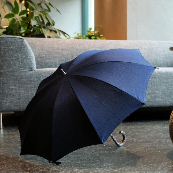【晴雨兼用傘】婦人 シャンタン ショート (ネイビー) | 東京洋傘 | 宮内庁御用達 前原光榮傘商店