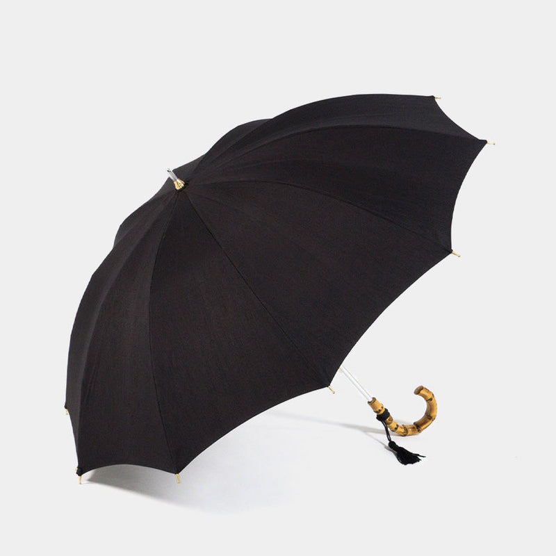 【晴雨兼用傘】婦人 シャンタン ショート (ブラック) | 東京洋傘 | 宮内庁御用達 前原光榮傘商店