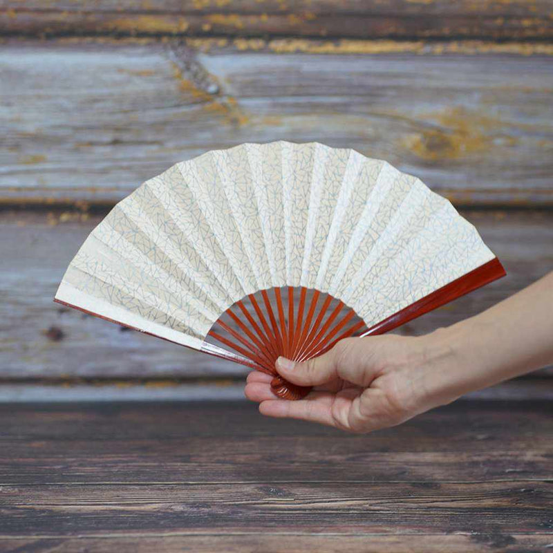 【扇子】女持 氷割 橙 溜塗 | 江戸扇子｜雲錦堂 深津扇子店
