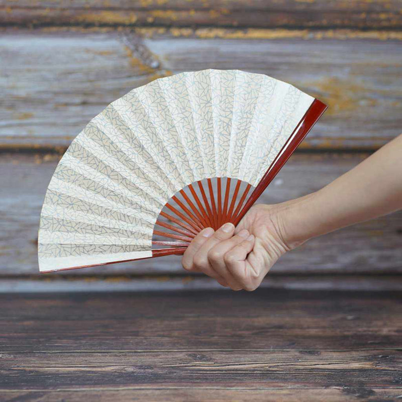 【扇子】女持 氷割 橙 溜塗 | 江戸扇子｜雲錦堂 深津扇子店