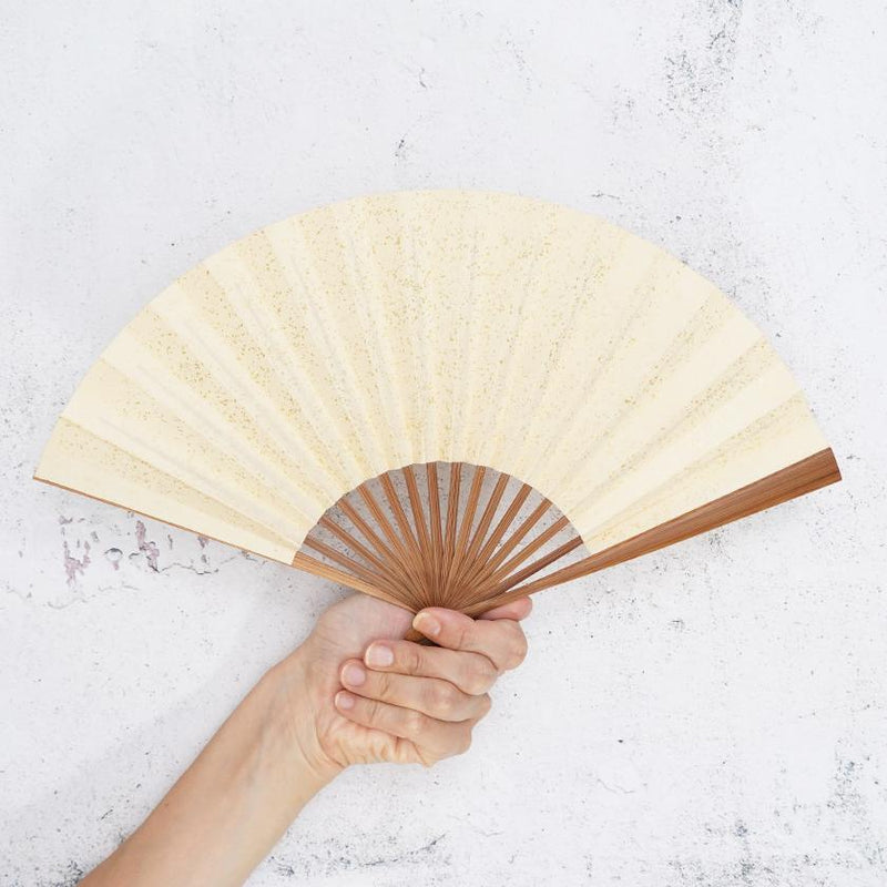 【扇子】女持 箔 金橙 本煤竹 | 江戸扇子｜雲錦堂 深津扇子店
